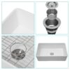 Elegant 33" Farmhouse Sink Apron Front Ceramic Single Bowl Kitchen Basin - White - Image 4