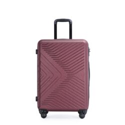 3 Piece Luggage Sets Lightweight Suitcase With Two Hooks, Spinner Wheels, Tsa Lock, (20/24/28) - Wine Red