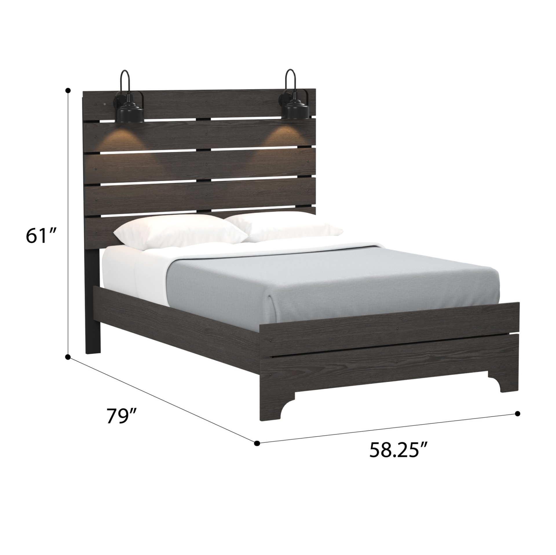 Junipe - Full Bed With Lights - Brown - Image 5