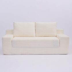 Loveseat Sofa, Comfortable Deep Seat Sofa Bed, Small Couch For Living Room - White