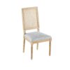 French Country Dining Chairs (Set of 4) Cane Backrest & Upholstered Seats, Rustic Weathered - Grayish Green - Image 14