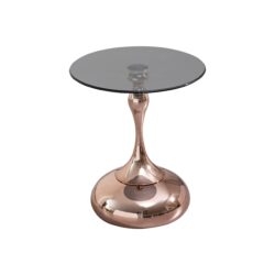 Modern Minimalist Coffee Table Carbon Steel Legs Tempered Glass Top - Rose Gold