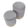 Marla - Contemporary Nesting Pleated Ottoman Set - Gold / Gray - Image 5