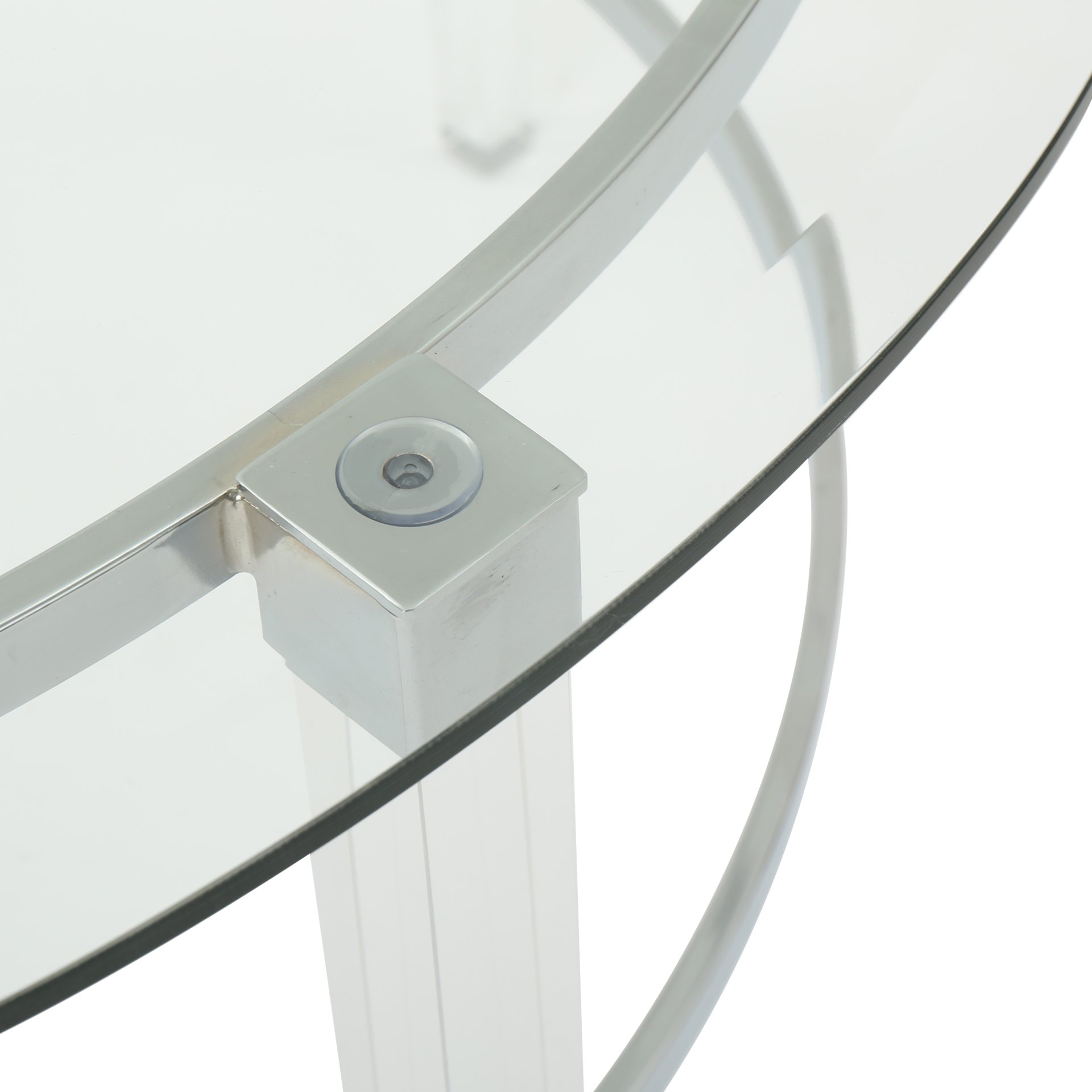 Tempered Glass Round Coffee Table With Four Legs - Clear - Image 7