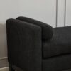 Elegant Upholstered Bench, Daybed, Ottoman With Wood Legs & 2 Bolster Pillows - Black Boucle - Image 10