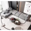 Modern Oversized Modular Sectional Sofa, Sparkling Chenille Fabric Soft Cushion Sofa With 6 Pillows, 6 Pieces Diy Combination Tufted Sofa, No Assembly Required - Gray - Image 12