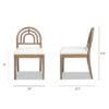 Leon - Arched Back & Upholstered Dining Chair (Set of 2) - Ivory White - Image 8