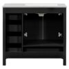 Bathroom Vanity With Ceramic Sink Combo, Abundant Storage Cabinet 2 Soft Close Doors And 5 Drawers - Black - Image 17