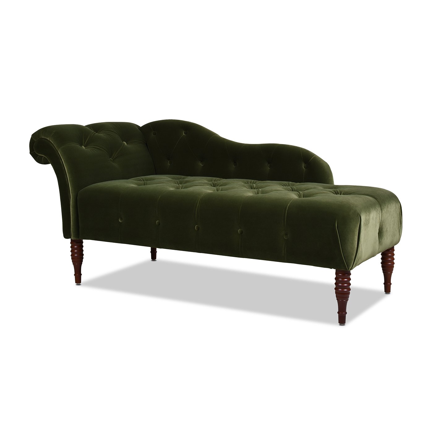 Samuel - Tufted Roll Arm Chaise Lounge - Olive Green - Image 6