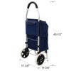 Foldable Shopping Trolley With Wheels And Waterproof Bag - Blue - Image 3
