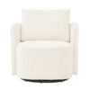 360° Swivel Chair With Upholstered Curved Design - Beige - Image 11