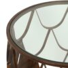 Boho Glam Pino Side Table With Fish Scale Design Tempered Glass Top - Brown - Image 9