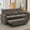 2 In 1 Sofa 3 Seater With Sofa Bed And Reversible Recliner - Dark Gray - Image 7