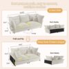 Modern Comfy Upholstered Sofa Cloud Couch, Deep Seat Couches With Multiple Large Soft Pillows, Convertible Deep Seat Chaise Longue For Living Room - Beige - Image 5
