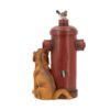 Red Fire Hydrant Water Fountain With Dog And Bird Accents, Outdoor Fountian With Light And Pump - Red / Light Brown - Image 2