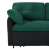 Modern Convertible Sleeper Sofa Bed With Pull Out Queen Design, Side Storage & Thick Cushions Chenille Loveseat For Living Room Or Bedroom 3 In 1 Function - Green - Image 15