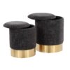 Marla - Contemporary Nesting Ottoman Set - Gold / Black - Image 4