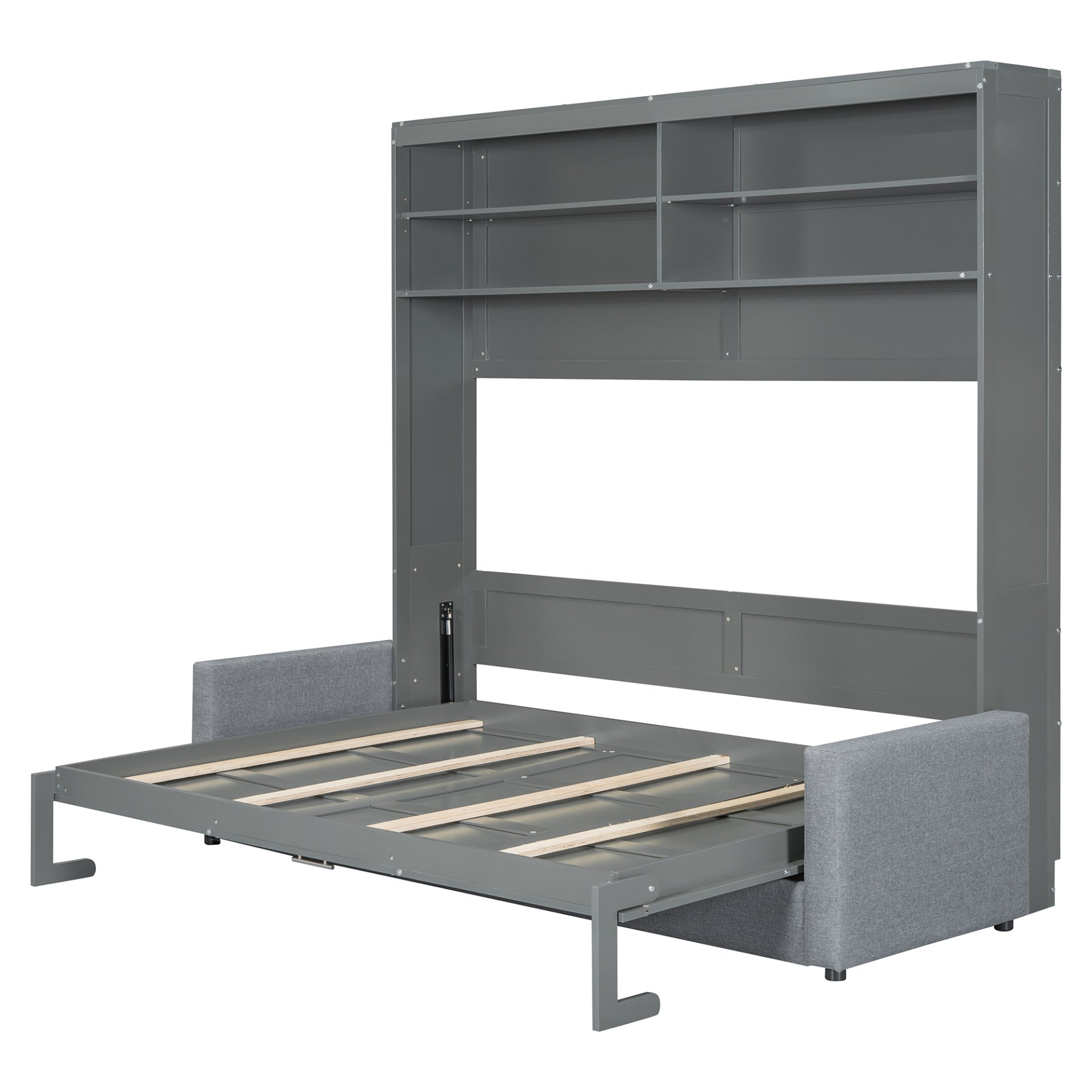 Queen Size Murphy Wall Bed With Sofa - Gray - Image 19