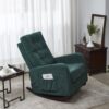 Accent Chair TV Chair Lazy Recliner Comfortable Fabric Leisure Sofa, Modern High Back Armchair - Deep Green - Image 9