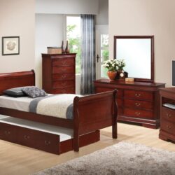 Twin Bed With Storage Classic - Cherry