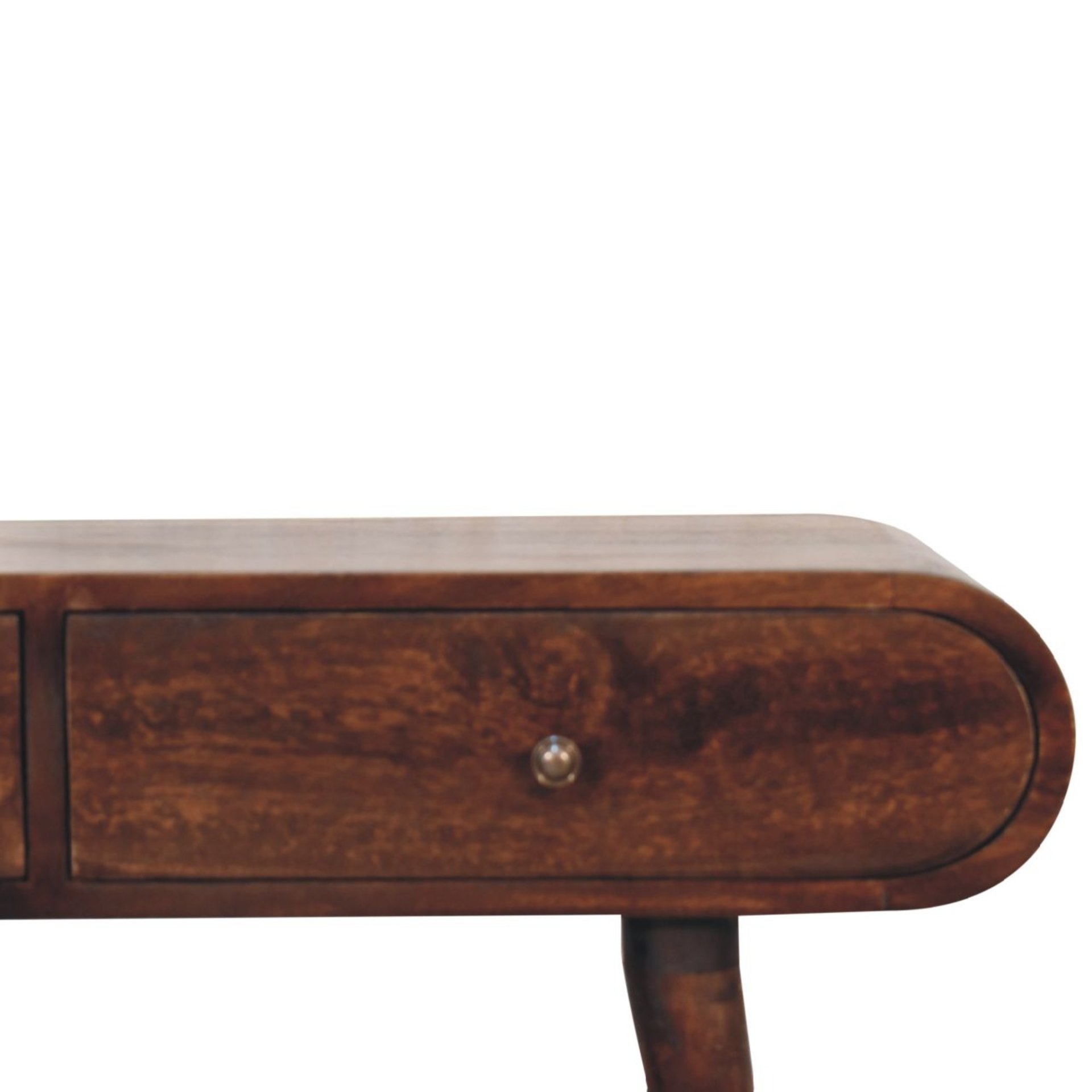 Curved Edge Console Table - Walnut - Image 4