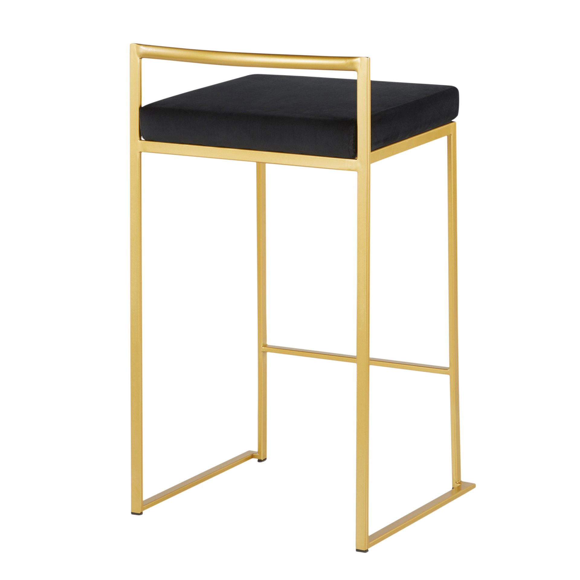 Fuji - Contemporary Counter Stool (Set of 3) - Gold / Black - Image 4