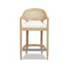 Americana - Mid-Century Modern Cane Back Counter Stool - Ivory White - Image 2