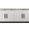 Matilda - Cabinet Console Table With White Faux Marble Top - White - Image 2