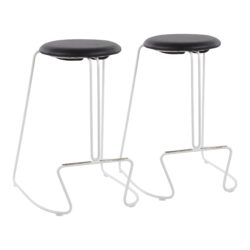 Finn - Contemporary Counter Stool (Set of 2) - White / Black
