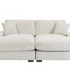 Modular Sectional Sofa, 4 Seater Oversized Sectional Sofa, Corduroy Fabric With 2 Ottoman Bench And 2 Pillows, Modular Sectionals Sofa Couch For Living Room - Cream - Image 13