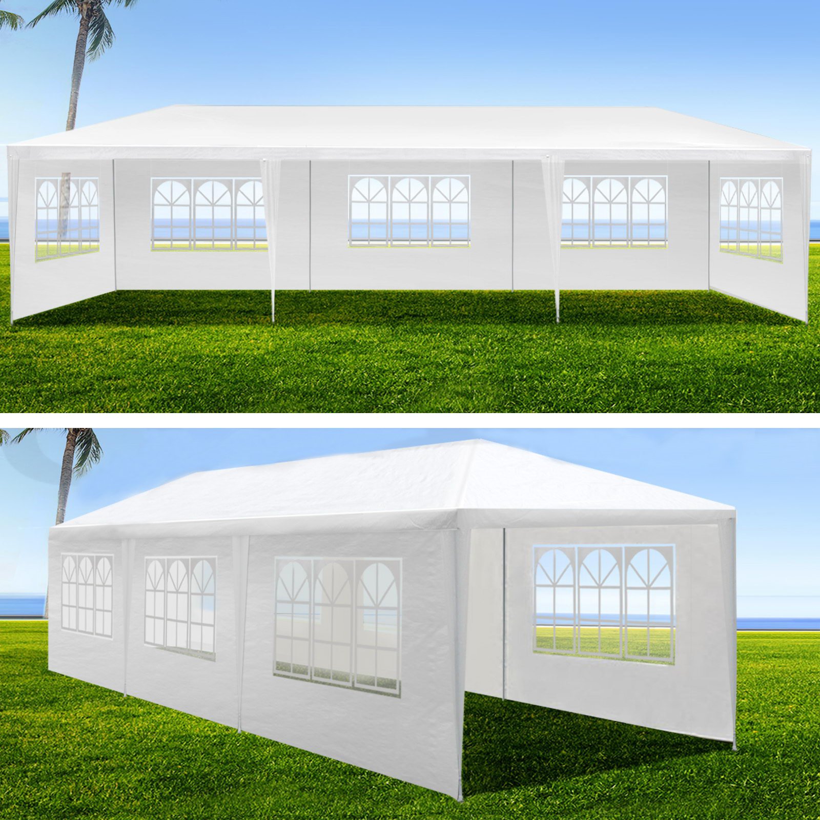 10X30' Wedding Party Canopy Tent Outdoor Gazebo With 8 Removable Sidewalls - White - Image 9