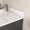 Bianco Carrara Venato 43" Marble Vanity Top With 1 Pre Drilled Faucet Hole Sintered Stone Bathroom Vanity Top With Undermount Rectangular Sink And 4" Backsplash - White - Image 12