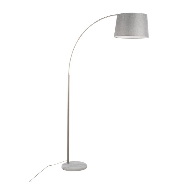 March - Contemporary Floor Lamp - Nickel / Gray