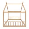 Full Size Montessori Style House Bed For Kids, Floor Bed Frame With Headboard And Footboard, Fence Bed For Girls, Boys, Slat Not Included - Natural - Image 6