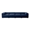 Modular Sectional Sofa With Storage Cylindrical Backrest, Armrests Deep Comfortable Seating Chenille 4 Seat - Blue - Image 11
