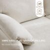 Minimalist Sofa 800Lbs Down Filled, Multiple Colors, Chenille, Living Room & Bedroom - Beige - Image 14