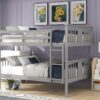 Full Over Full Bunk Bed With Ladder For Bedroom - Gray - Image 11