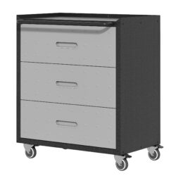 Heavy Duty Metal Storage Cabinet With Wheels 3 Drawer Tool Cabinet For Garage, Office, And Home Organizer Solutions - Black