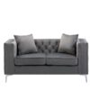 Lorreto - Velvet Loveseat - Gray - Image 2