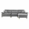 L Shaped Convertible Sectional Sofa 4 Seat Tufted Couch Set With Two Tone Adjust Legs Cloud Movable Ottoman - Gray - Image 24