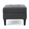 Contemporary Storage Ottoman With Tufted Waffle Stitching - Dark Gray - Image 8