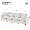 Modern, Modular Sofa, 4 Seat Chenille Sectional Couch Set With 2 Pillows Included, Freely Combinable Indoor Funiture - White - Image 23