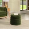 Fuji - Oversized Round Storage Ottoman - Olive Green - Image 6