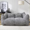 Comfortable Dual Beanbag Chair With High Resilience Foam Core For 2 People - Gray - Image 11