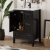 Retro Style Bathroom Vanity With Sink, Soft Closing Cabinet And Drawers - Black - Image 5