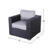Patio Chair With Cushions, Durable Construction - Gray Mix - Image 3
