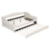 Full Long Size Daybed With LED Belt And Trundle - Beige - Image 9