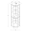 6 Shelf Lighted Corner Curio Cabinet With Adjustable Tempered Glass Shelves And Mirror Back (E26 Light Bulb Not Included) - Walnut - Image 3