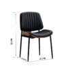 Dining Chairs (Set of 2) Mid-Century Modern Retro Faux Leather Chair With Bentwood Upholstered Seat Metal Legs Adjustable Foot For Kitchen Dining Room Chairs - Black - Image 8
