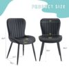 Minimalist Ergonomic Dining Chair (Set of 4) With Curved Cushions And Metal Frame - Black - Image 3